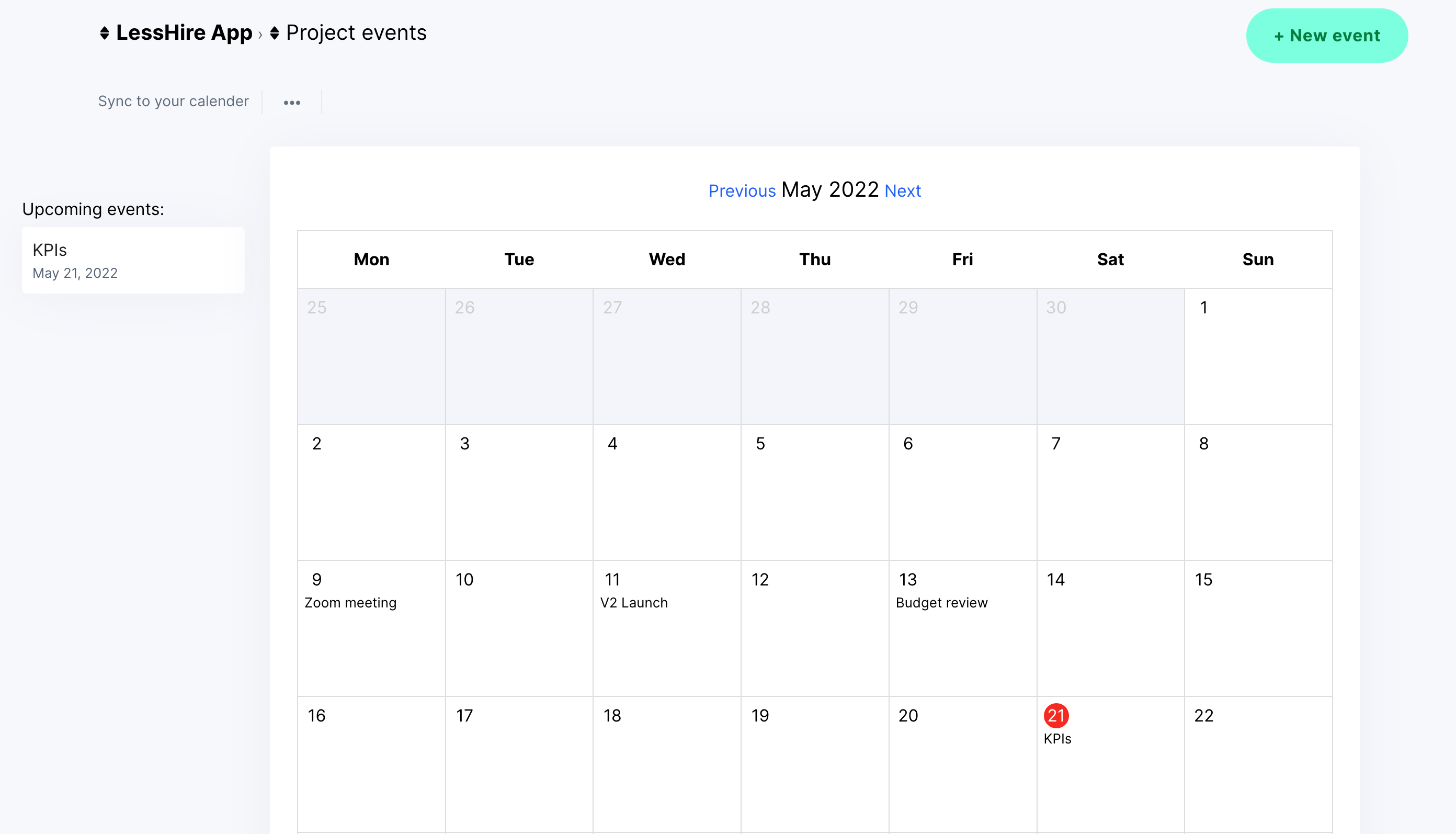 calendar block